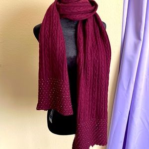 White House Black Market - maroon embellished scarf